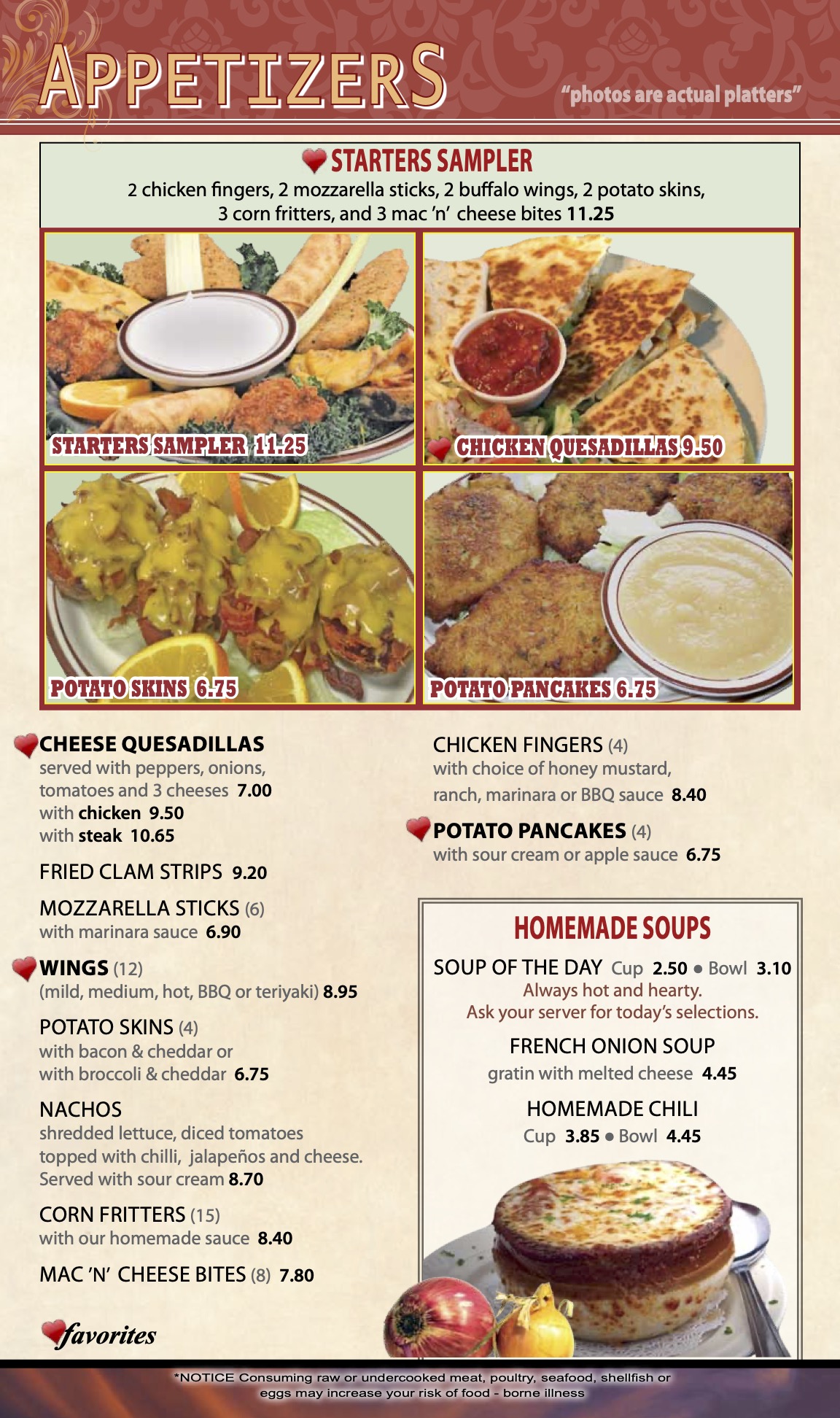 Appetizers - Eagle Diner | Warminster PA | Our Doors Are Always Open