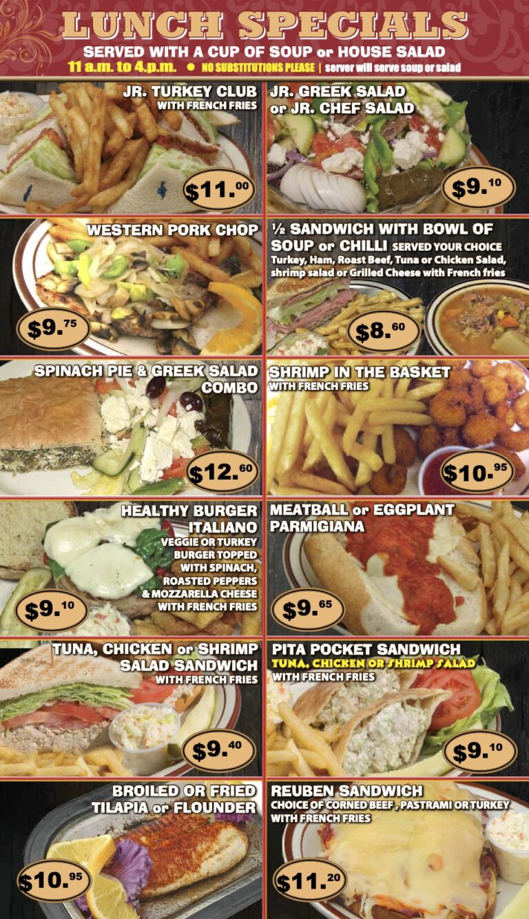 Lunch Specials - Eagle Diner | Warminster PA | Our Doors Are Always Open